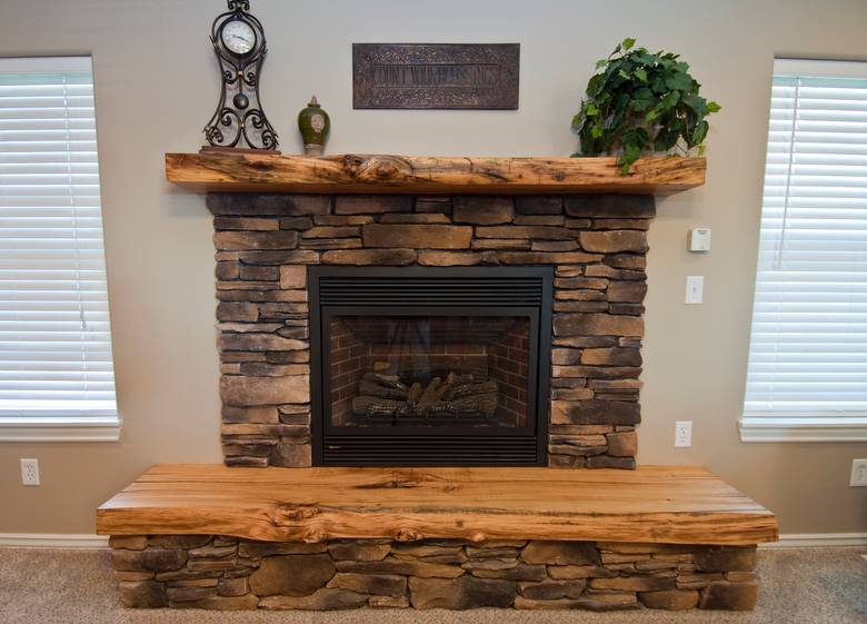 Hardwood Mantel and Hearth