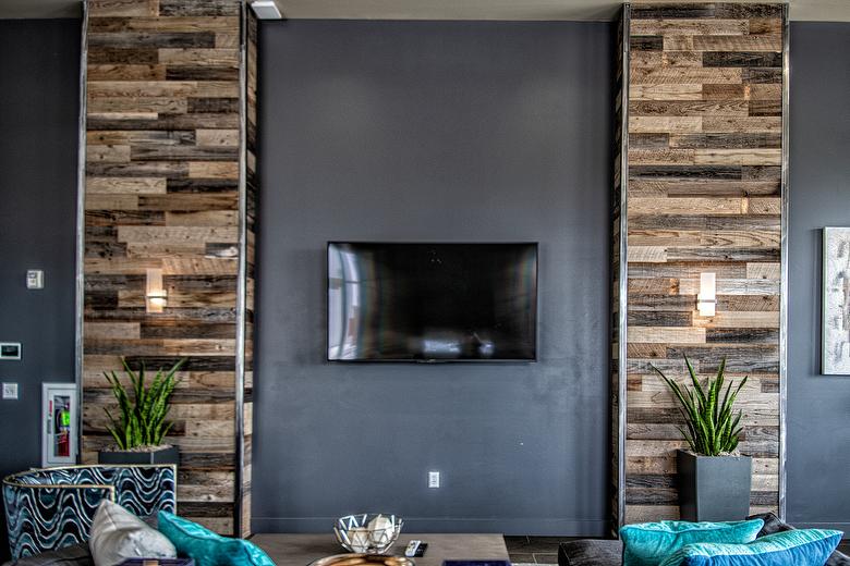 Living Room with Barnwood Accent Wall
