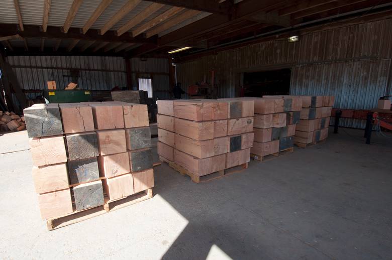 9 x 9 1/2 x 21" DF Band-Sawn Timber Blocks.