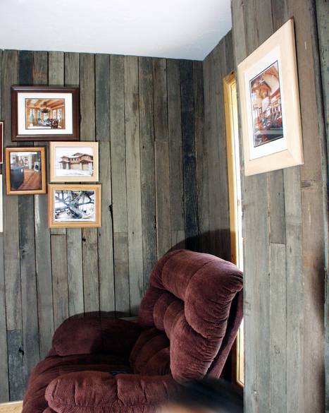 Blackfoot Office / Gray Barnwood Interior Siding