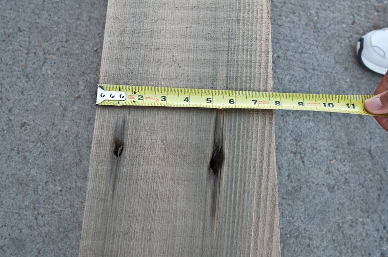 DF Band-Sawn (7 1/2" Width)--Note Spike Holes and stain