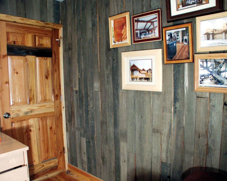 Blackfoot Office / Gray Barnwood Interior Siding and TWII Door