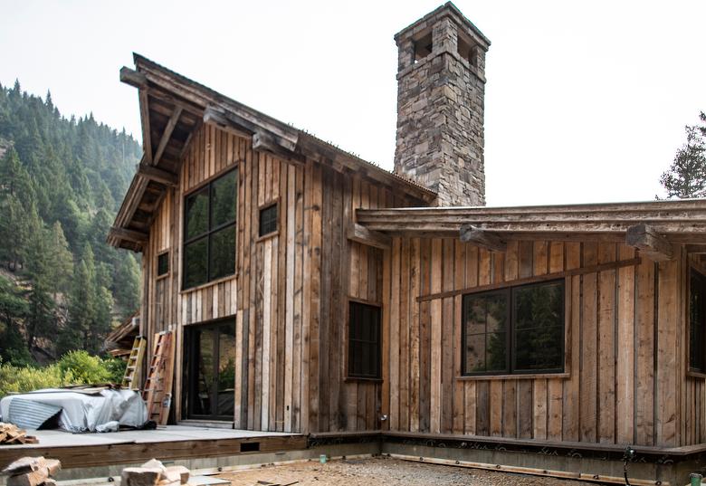 WeatheredBlend Brown Barnwood and Hand-Hewn Timbers