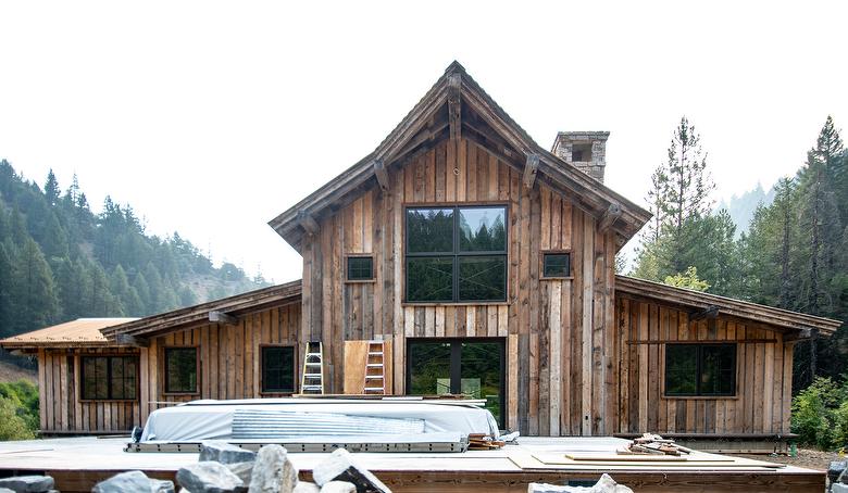 WeatheredBlend Brown Barnwood and Hand-Hewn Timbers