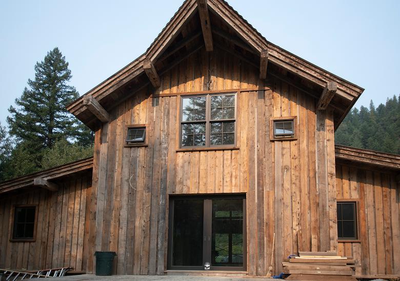 WeatheredBlend Brown Barnwood and Hand-Hewn Timbers