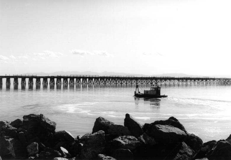 Tugboat and trestle