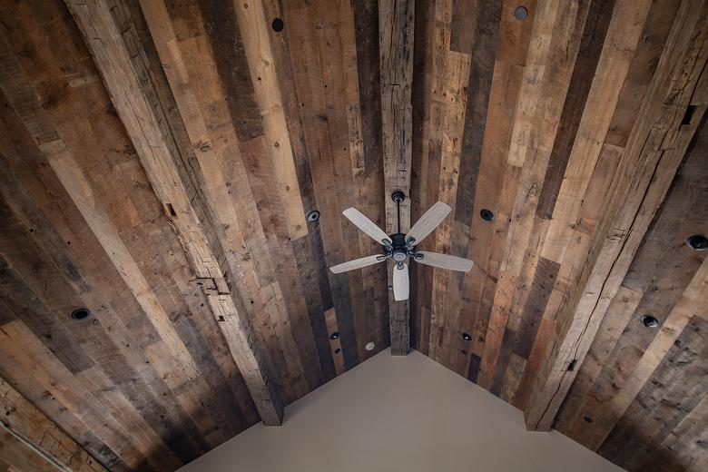 Brown Barnwood Used in Ceiling