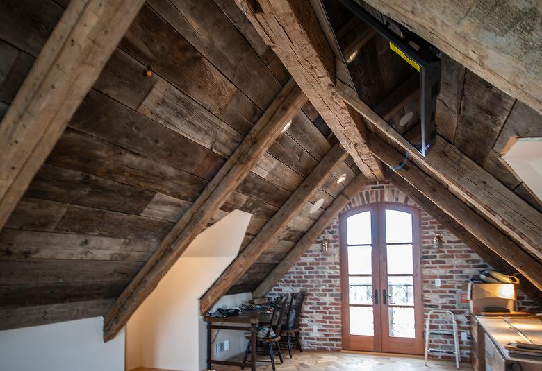 Hand-Hewn Timbers and Antique Gray Barnwood