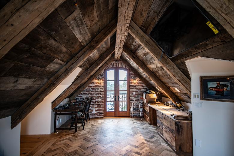 Hand-Hewn Timbers and Antique Gray Barnwood