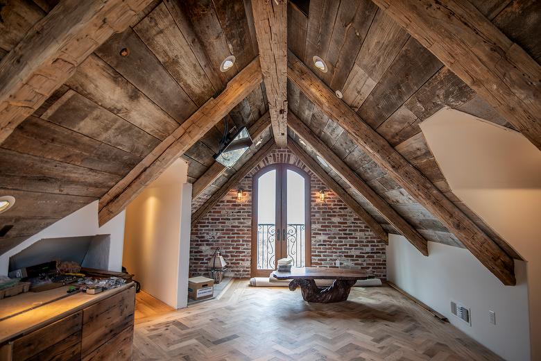 Hand-Hewn Timbers and Antique Gray Barnwood