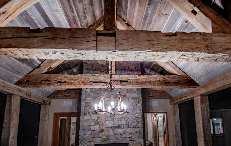 Hand-Hewn Timbers and Antique Gray Barnwood