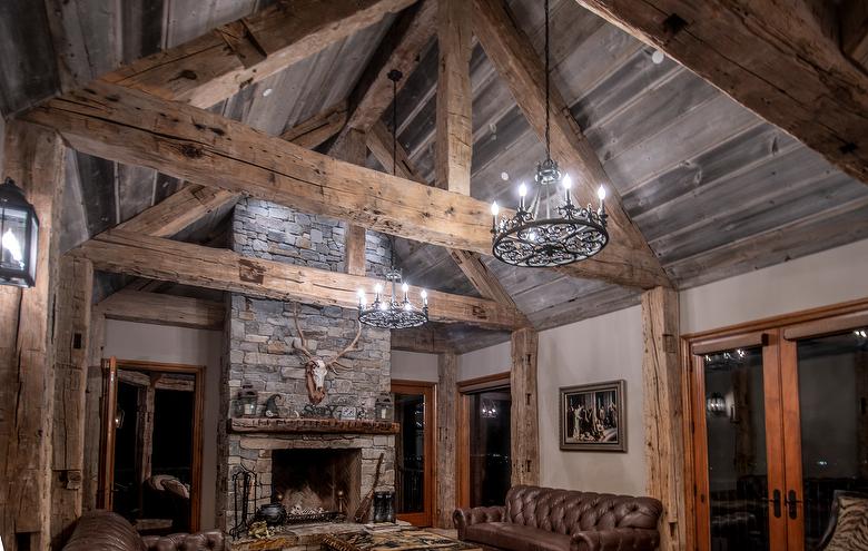 Hand-Hewn Timbers and Antique Gray Barnwood