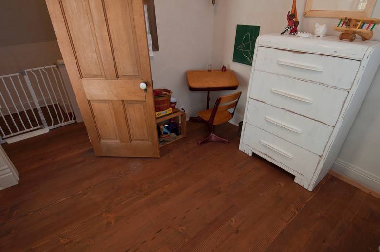 Douglas fir floor - installed with Wood Wax Finish Walnut and Plyx-Oil Clear coating