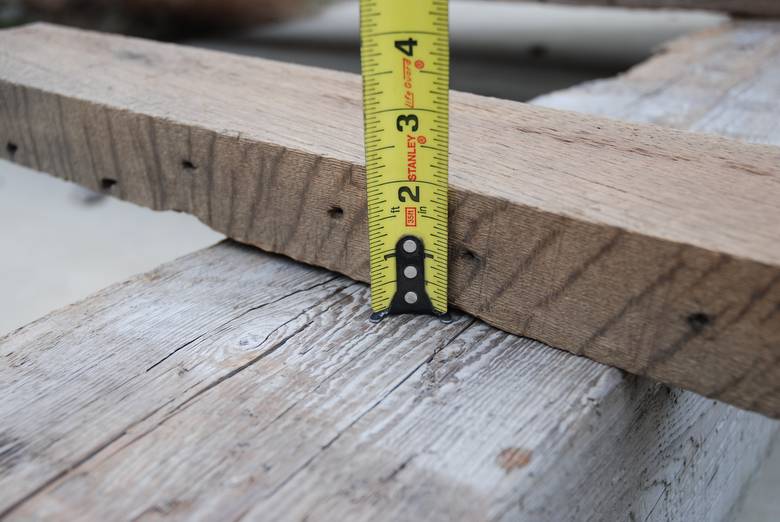 Oak 2" Material with Naily Edge (Wire Brushed)--note nail holes in edge.  The nails may be removed or broken off inside the wood.