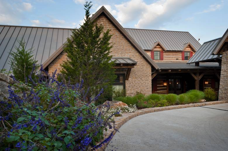 Hand Hewn Skins and Timbers on Texas Residence