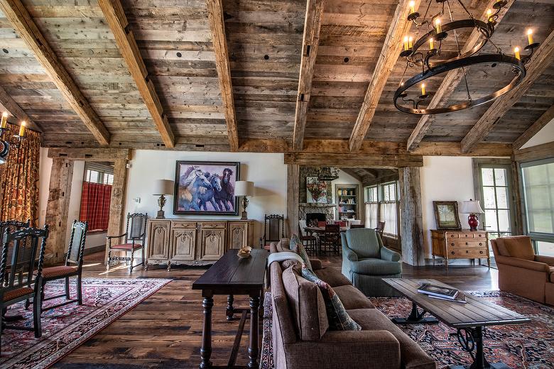 Hand-Hewn Timbers and Antique Gray Barnwood Lumber