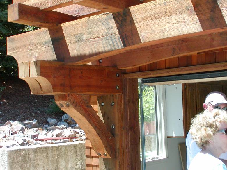 Circlesawn TWII Timbers / Close-Up of Timber Work