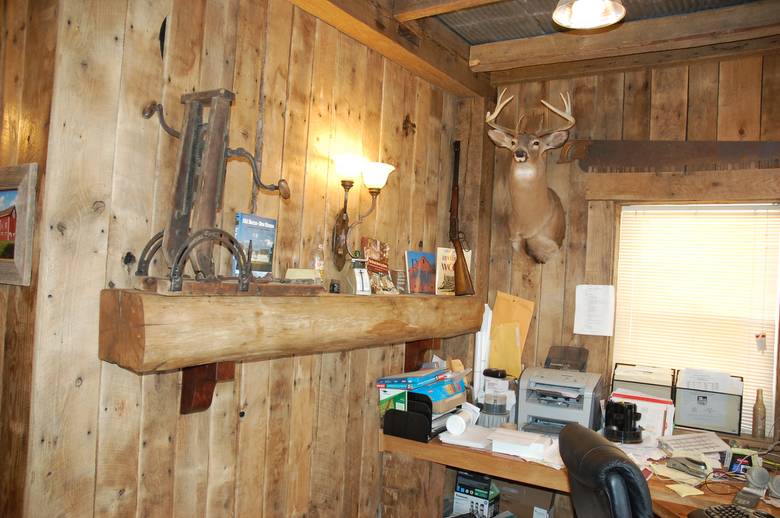 Hand Hewn Oak Sleeper Mantel - Finished with Lt. Brn. wax