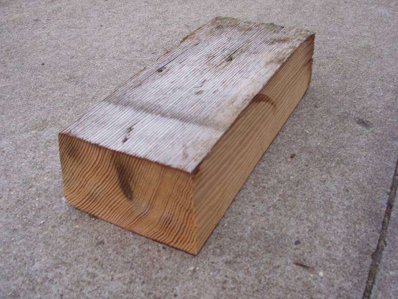 Douglas Fir Picklewood Sample / Shows cut end, cut side and weathered face