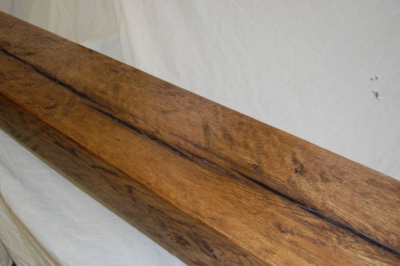 6x12x6' - Oak Hand-Tooled Mantel