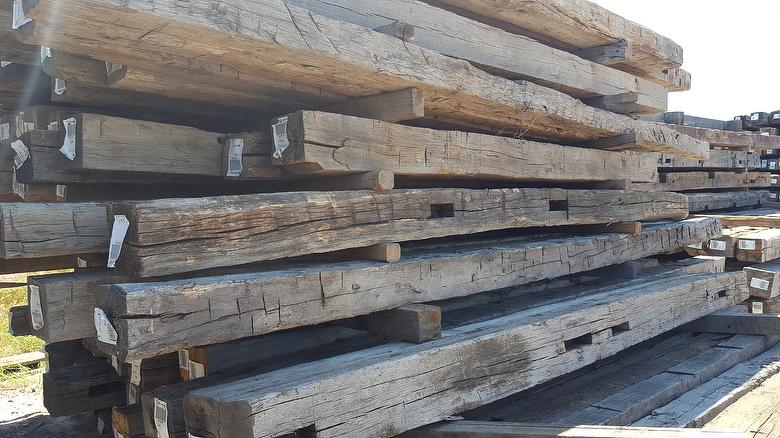 Hand-Hewn Oak timbers