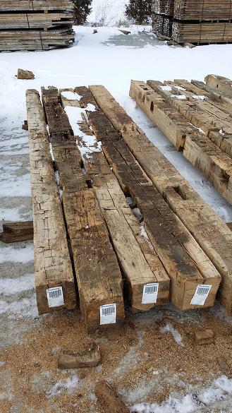 Hand-Hewn Oak Timbers