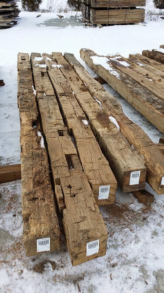 Hand-Hewn Oak Timbers