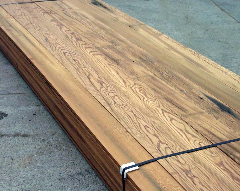 Picklewood planed all 4 sides, 1"  x 6 1/2" / Face view