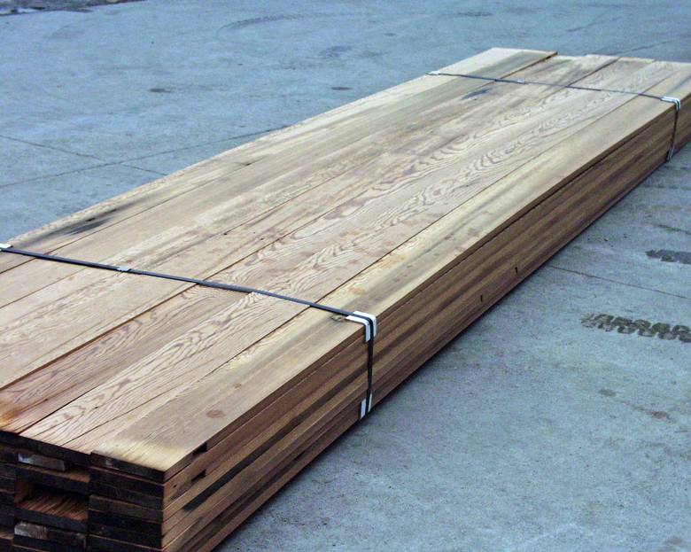 Picklewood planed all 4 sides, 1" x 6 1/2" / Face view