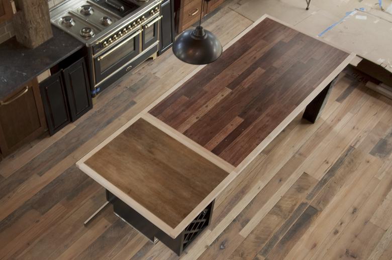 Skip-Planed Trailblazer and Greenheart Countertop