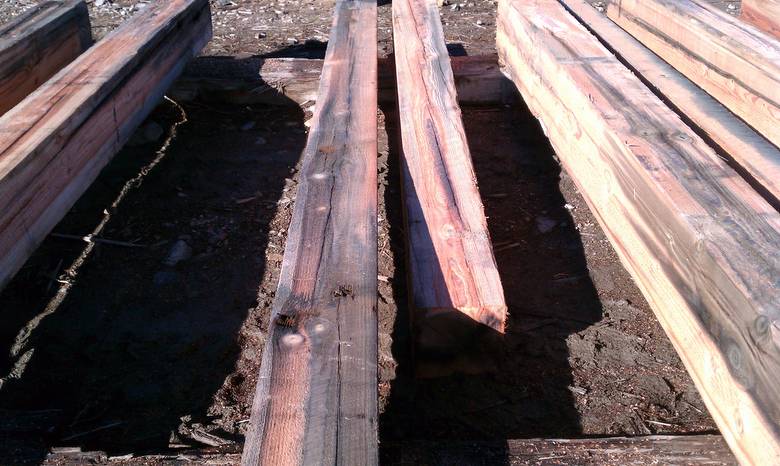 TWII Character Timbers cut from Butt Ends of Piling-staining