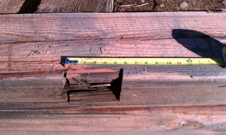 TWII Character Timbers cut from Butt Ends of Piling--notch to help in metal removal