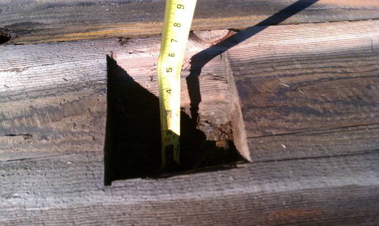 TWII Character Timbers cut from Butt Ends of Piling--notch from metal removal