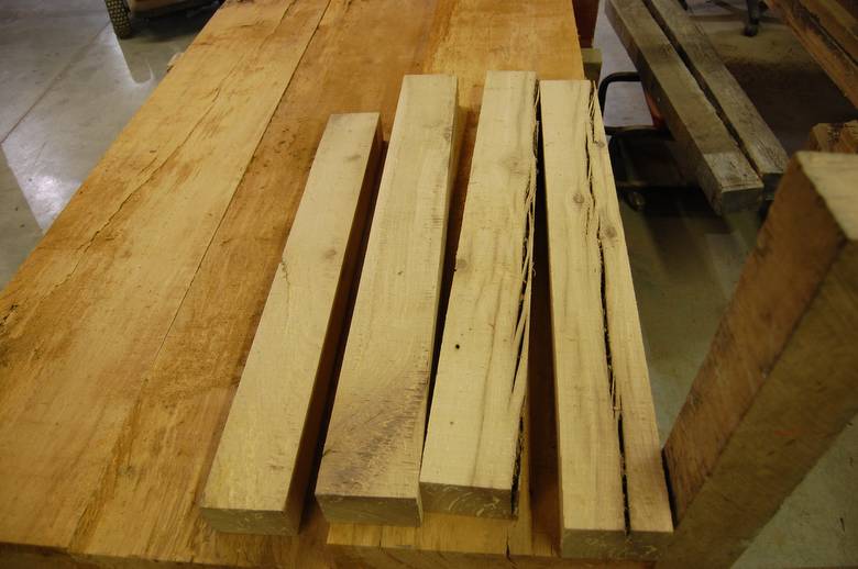 Oak Bandsawn Timbers - wide red oak, narrow white oak