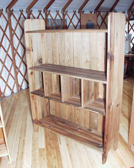 River Rescued Heart Pine Bookcase / River Rescued Heart Pine Bookcase