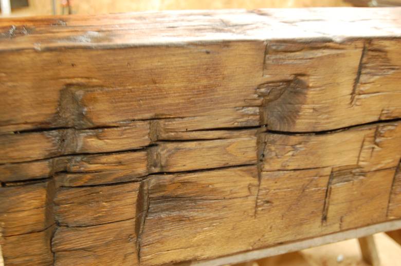 Beech Timber Sample with dark brown wax