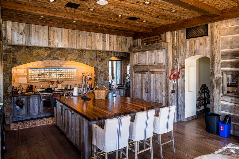 Gray Barnwood Paneling and Mushroomwood Ceiling