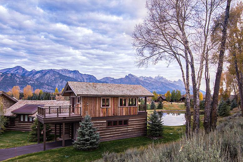 Exterior: Antique Barnwood Siding Interior: Hewn Timbers and Antique Gray Barnwood