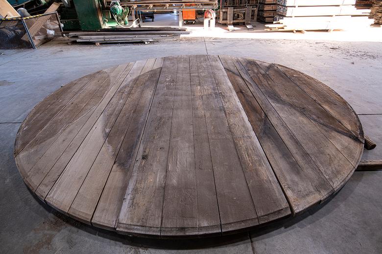 App. 2 5/8" thick, redwood bottoms, assemble into circle