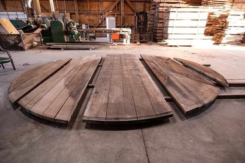 App. 2 5/8" thick, redwood bottoms, assemble into circle