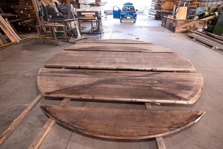 App. 2 5/8" thick, redwood bottoms, assemble into circle