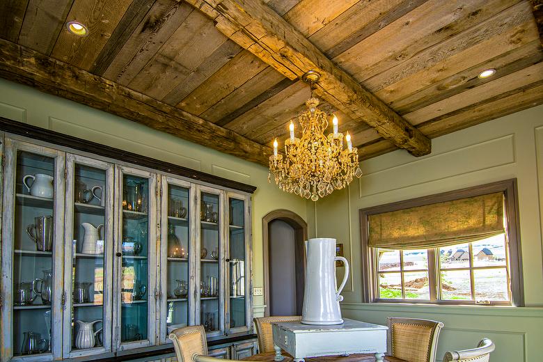 Hand-Hewn Timbers, NatureAged Barnwood Ceiling - Utah