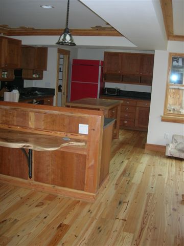 Southern Yellow Pine Flooring / 4.75" flooring with nail holes and character