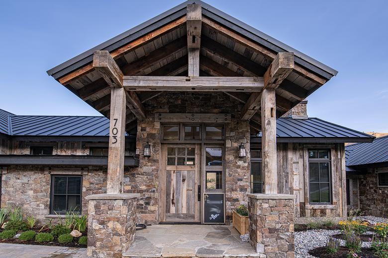 WeatheredBlend Gray Shiplap Siding, WeatheredBlend and Hand-Hewn Timbers