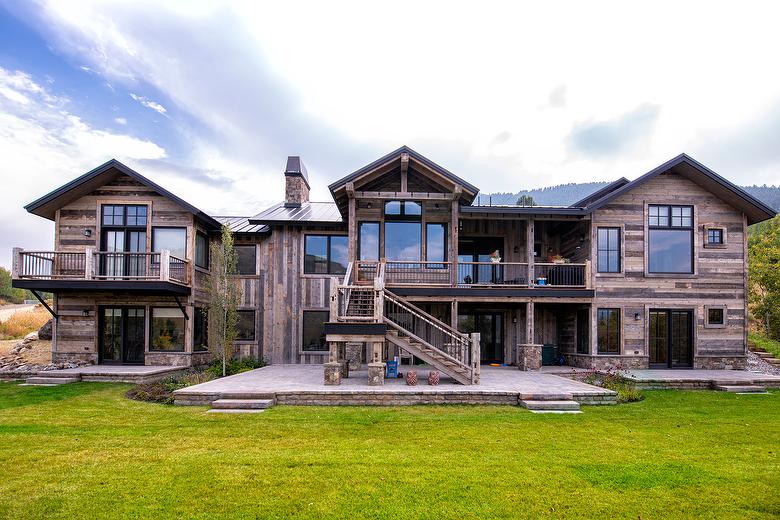 WeatheredBlend Gray Shiplap Siding, WeatheredBlend and Hand-Hewn Timbers