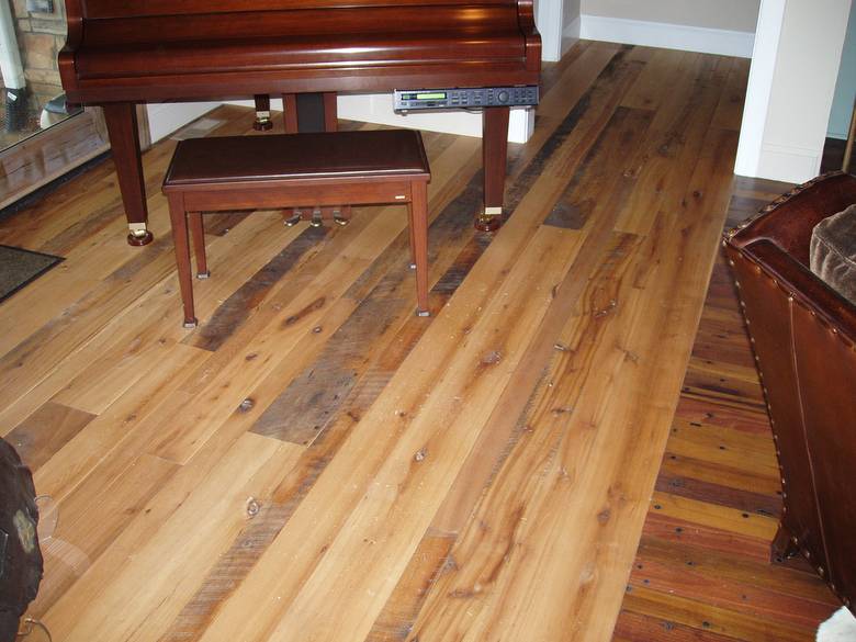 Trailblazer Skip-Planed Mixed Hardwood Floor With Micro Bevel and Greenheart flooring