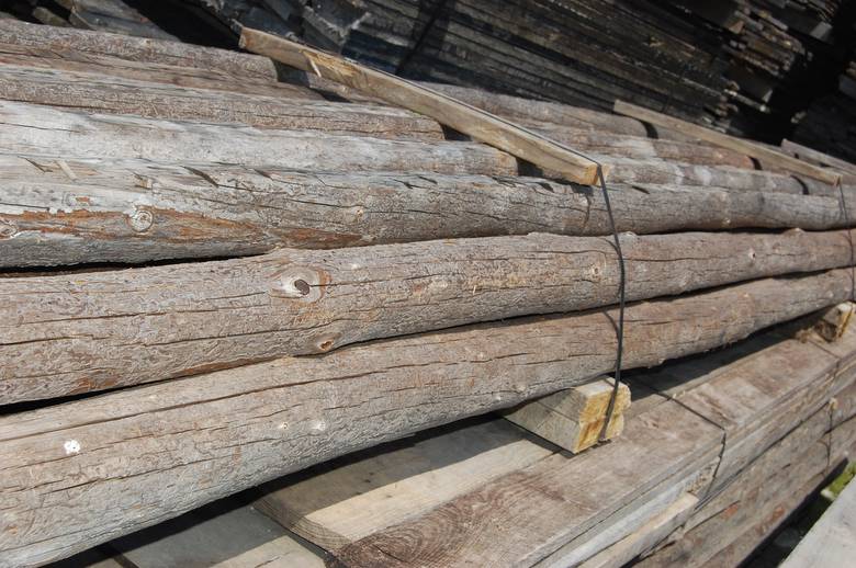 Round Barn Rafters (one side hewn)