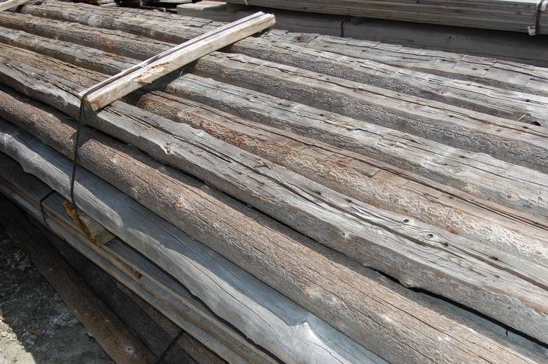 Round Barn Rafters (one side hewn)