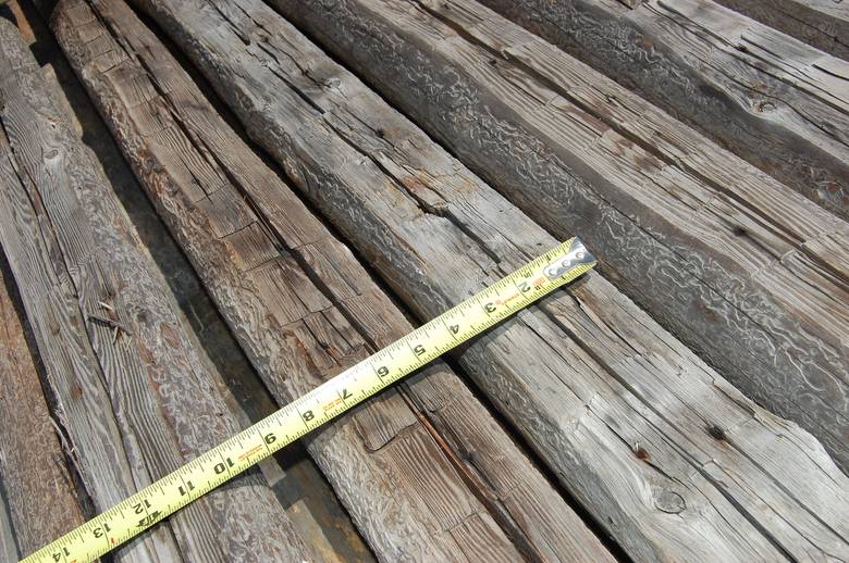 Round Barn Rafters (one side hewn)