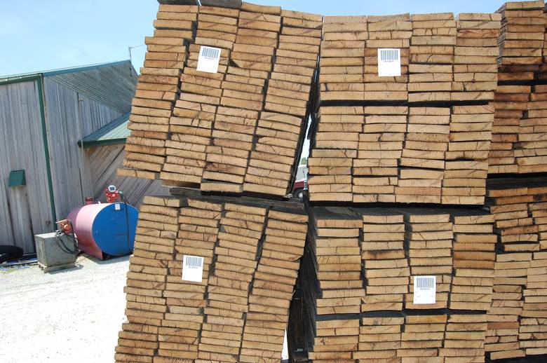 Oak Fencing ready to be loaded in shipping containers